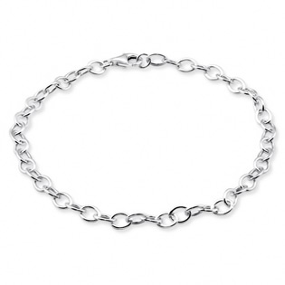 Silver Plain Charm Bracelet 21cm