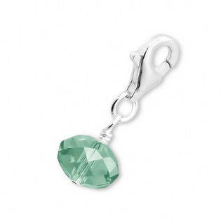 Silver and Peridot CZ Birthstone Charm With Lobster Lock