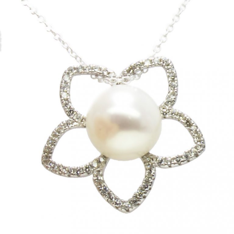 Pearl, Cubic Zirconia Pendant