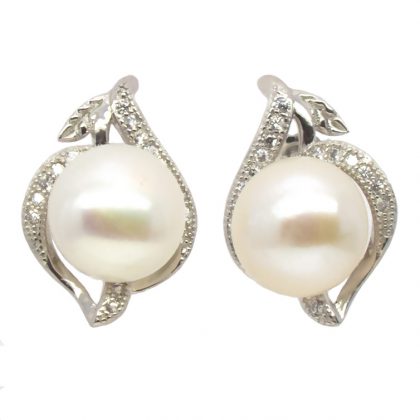 Pearl, Cubic Zirconia Earrings