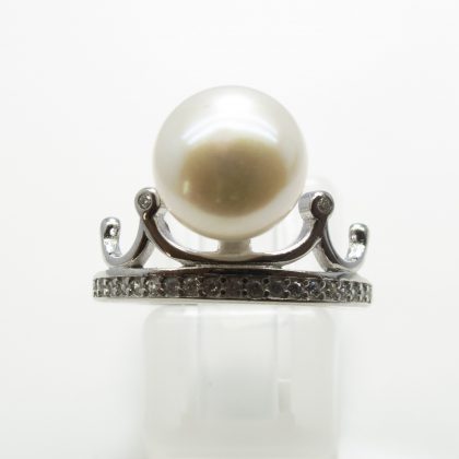 Pearl, Cubic Zirconia Ring