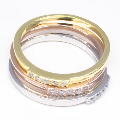 24Kt Gold vermeil Cubic Zirconia Ring