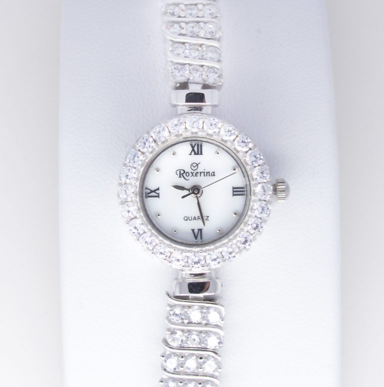 Sterling Silver Cubic Zirconia, Mother of pearl Watch