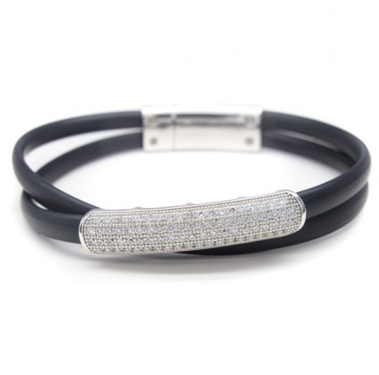 Sterling Silver Jewellery rubber, Cubic zirconia Bracelet